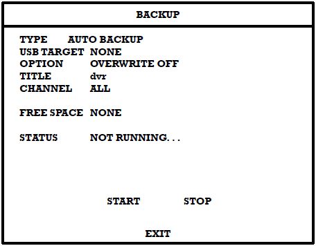 Auto Backup Menu