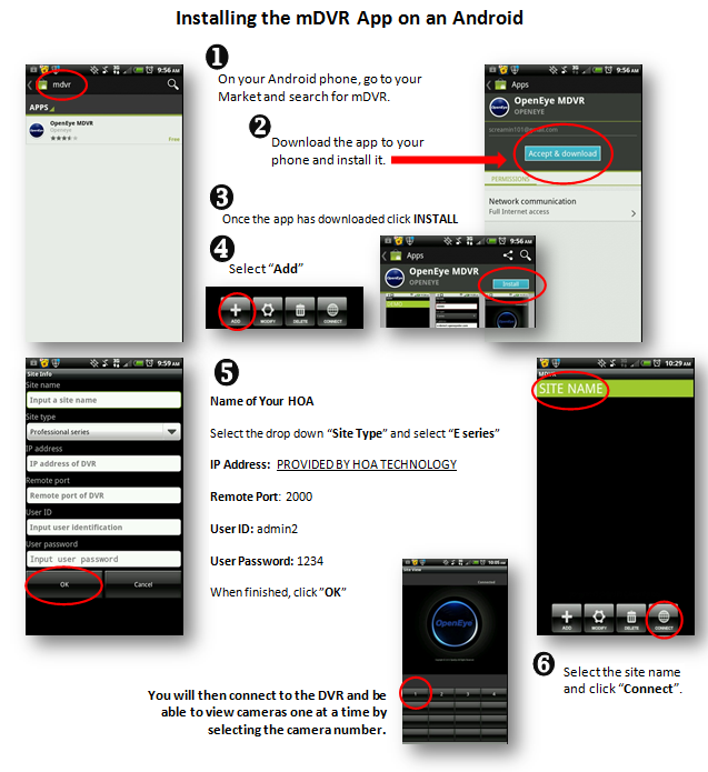 Installing the mDVR App on an Android